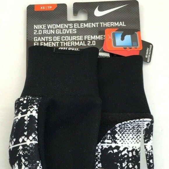 Nike Element Thermal 2.0 Running Gloves Women Size XS Black / White New - Picture 2 of 6